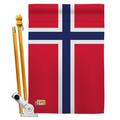 Cosa 28 x 40 in. Norway Flags of the World Nationality Impressions Decorative Vertical House Flag Set CO4132794